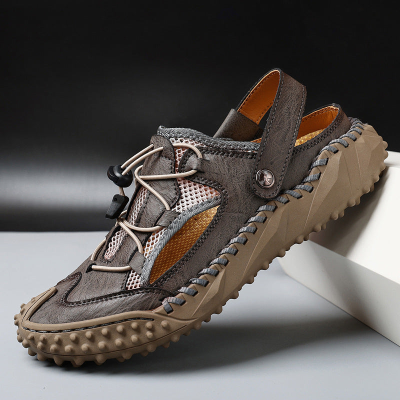Men’s Slingback Sandals with Closed-Toe and Adjustable Cord Lacing