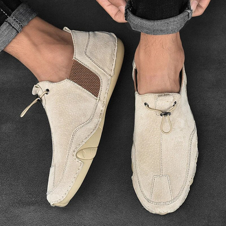 Men’s Slip-On Shoes with Front Pull Loop and Side Panels