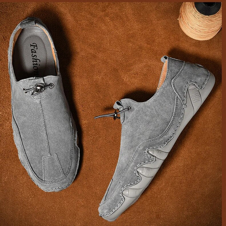 Men’s Slip-On Shoes with Front Pull Loop and Side Panels