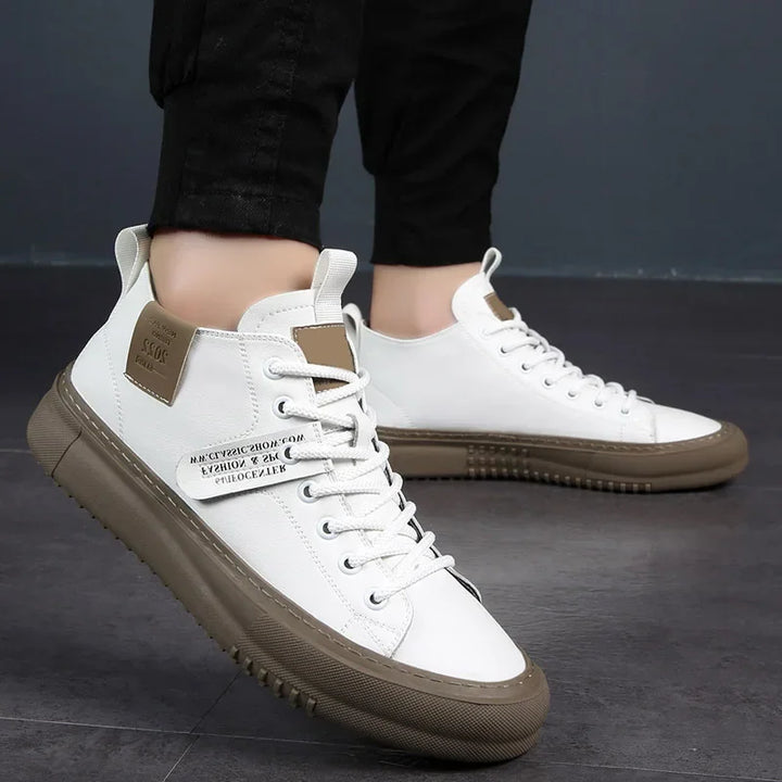 Men's Sneakers with Lace Up Closure and Thick Platform Sole