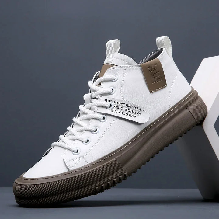 Men's Sneakers with Lace Up Closure and Thick Platform Sole