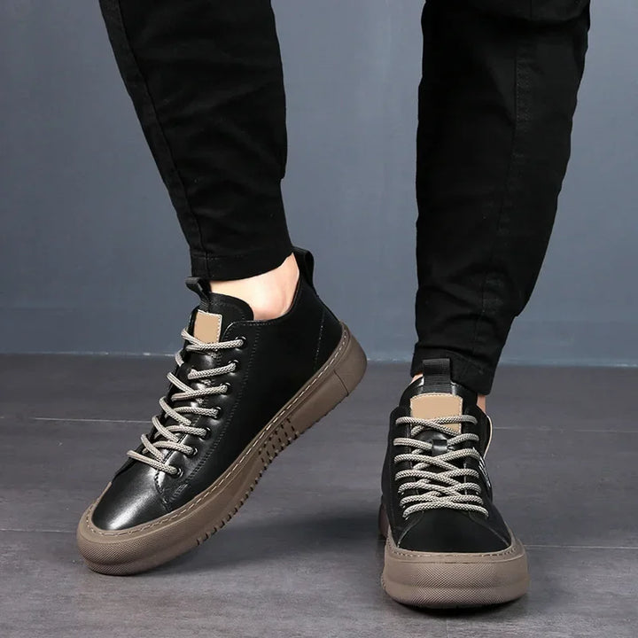 Men's Sneakers with Lace Up Closure and Thick Platform Sole