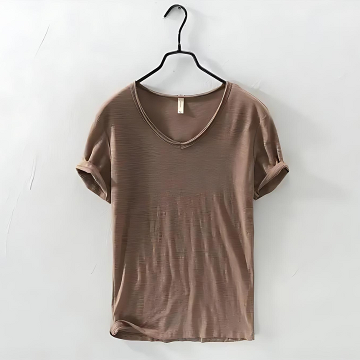 Men’s T-Shirt with V-Neck and Short Sleeves