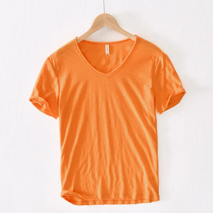 Men’s T-Shirt with V-Neck and Short Sleeves