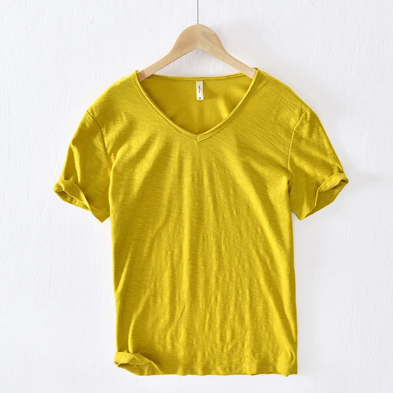 Men’s T-Shirt with V-Neck and Short Sleeves