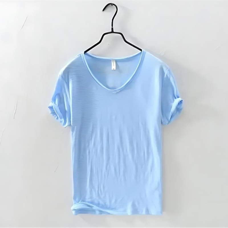Men’s T-Shirt with V-Neck and Short Sleeves