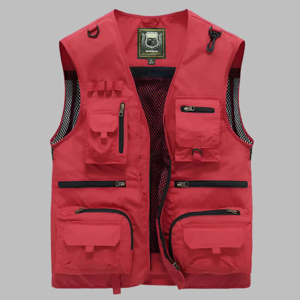 Men's Vest with Multi-Pocket and D-Ring Attachments