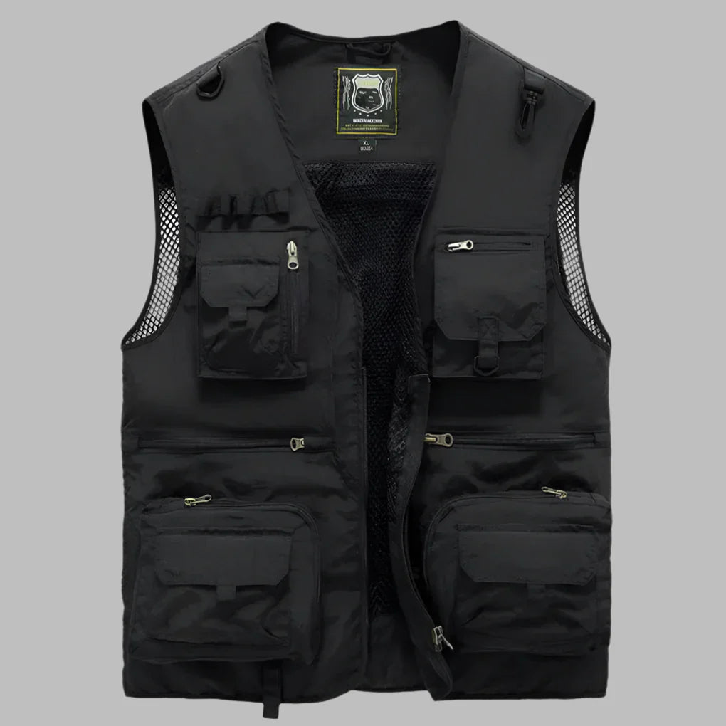 Men's Vest with Multi-Pocket and D-Ring Attachments