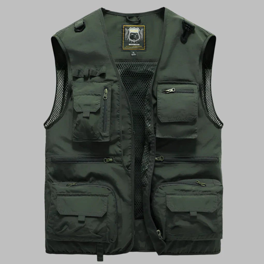 Men's Vest with Multi-Pocket and D-Ring Attachments