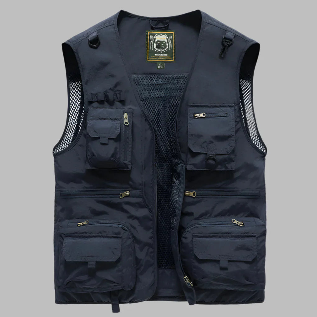 Men's Vest with Multi-Pocket and D-Ring Attachments