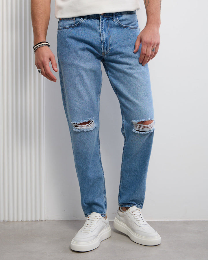 Regular Fit Pants with Rolled Cuffs for Men