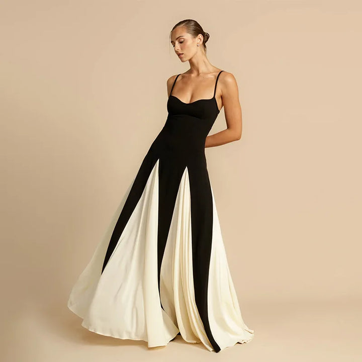 Women's A-Line Maxi Wedding Guest Dress with Sleeveless and Spaghetti Strap