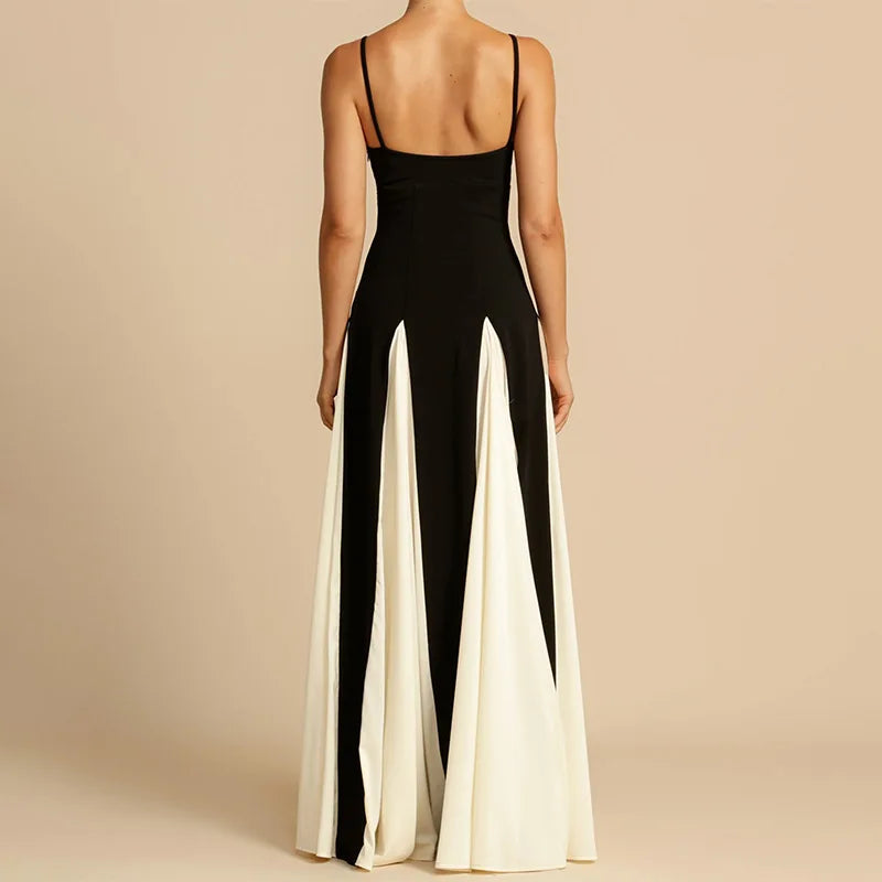 Women's A-Line Maxi Wedding Guest Dress with Sleeveless and Spaghetti Strap