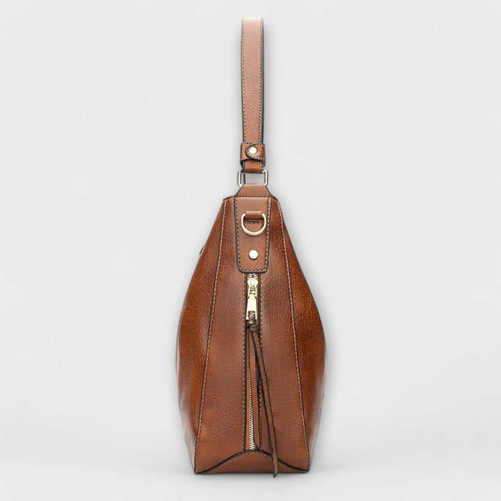 Women’s Adjustable Strap Shoulder Bag with Zipper and Tassels