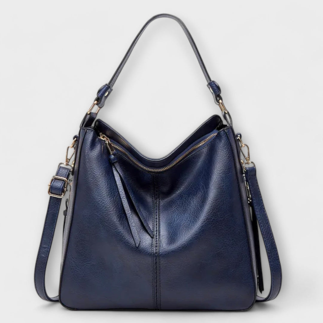 Women’s Adjustable Strap Shoulder Bag with Zipper and Tassels