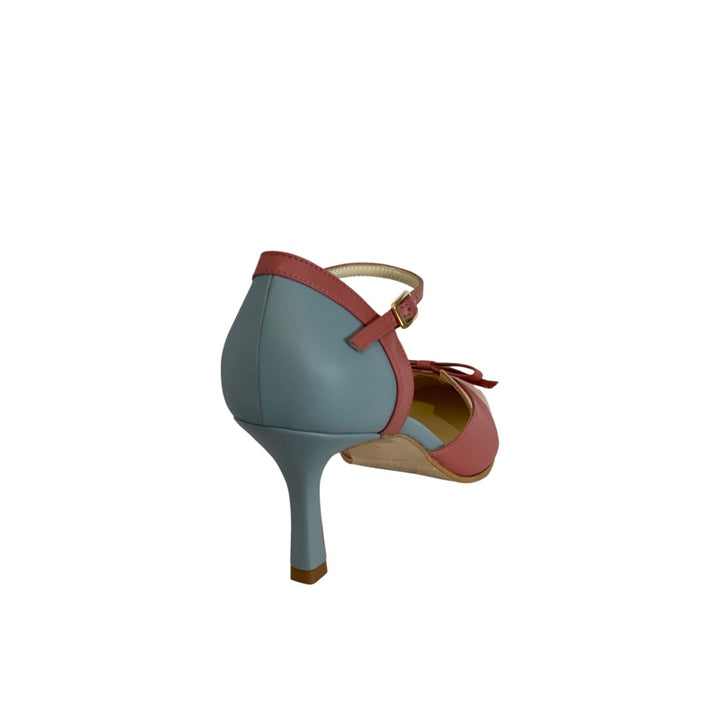 Women’s Ankle Strap Heels with Round Toe and Bow Detail