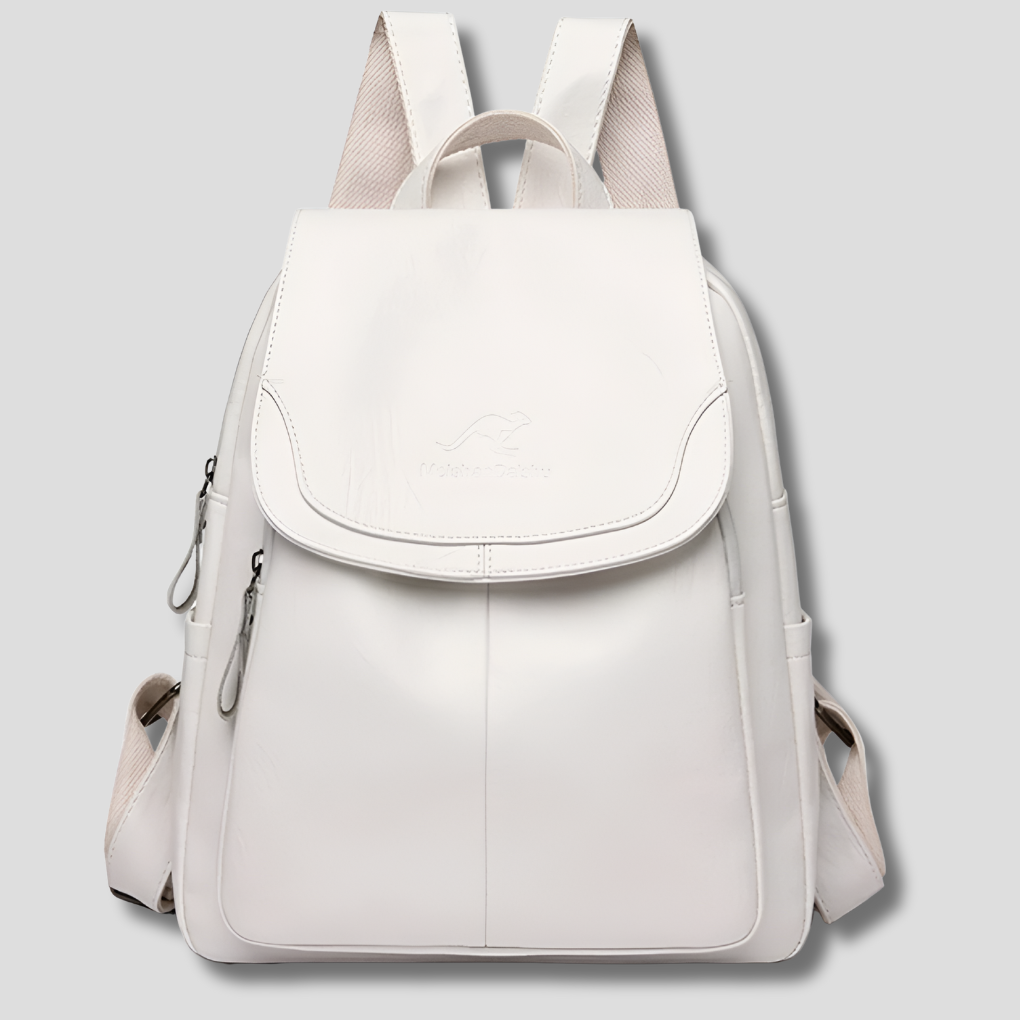 Women's Bag with Embossed Logo and Side Zipper Pockets