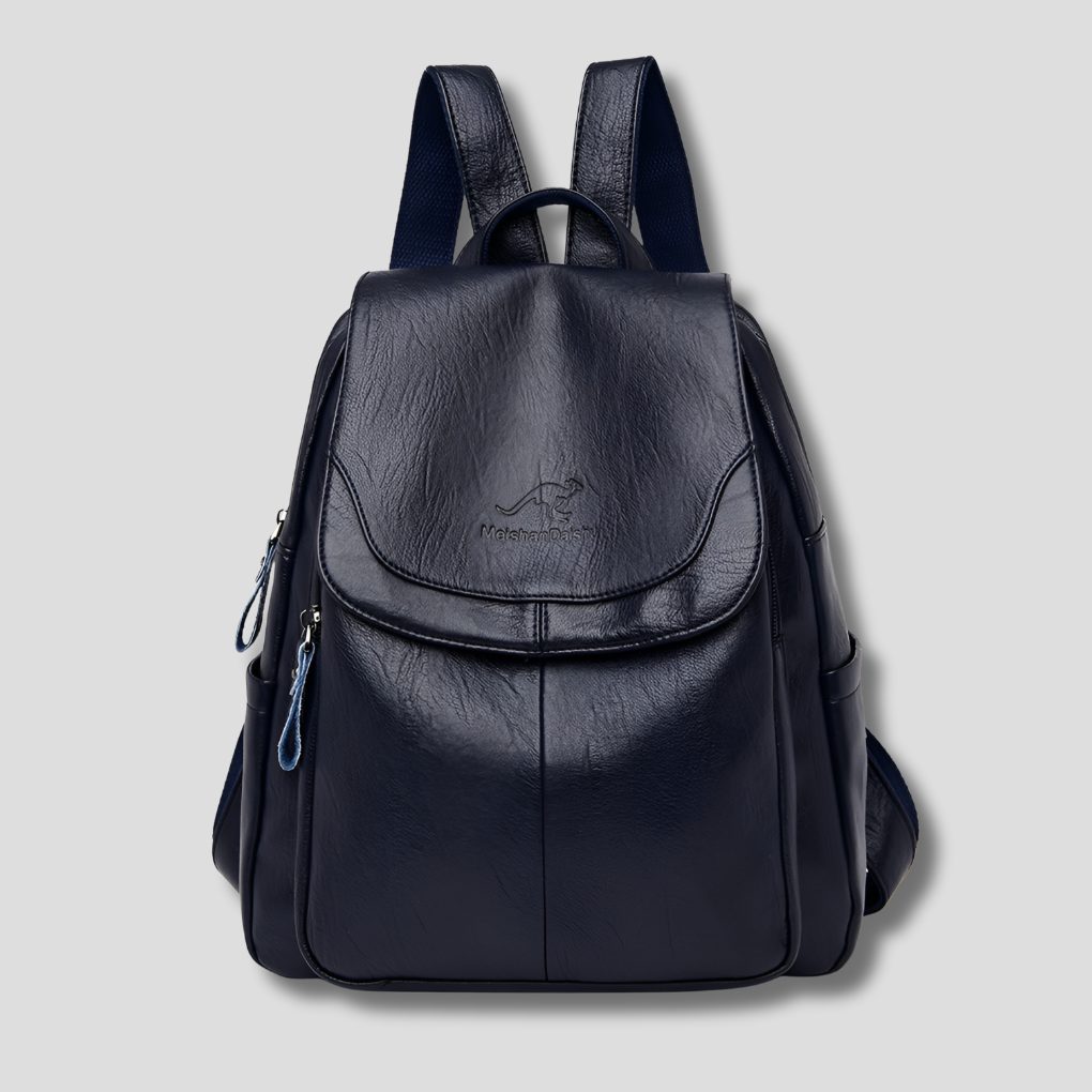 Women's Bag with Embossed Logo and Side Zipper Pockets