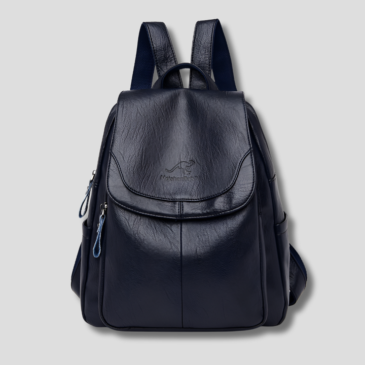 Women's Bag with Embossed Logo and Side Zipper Pockets