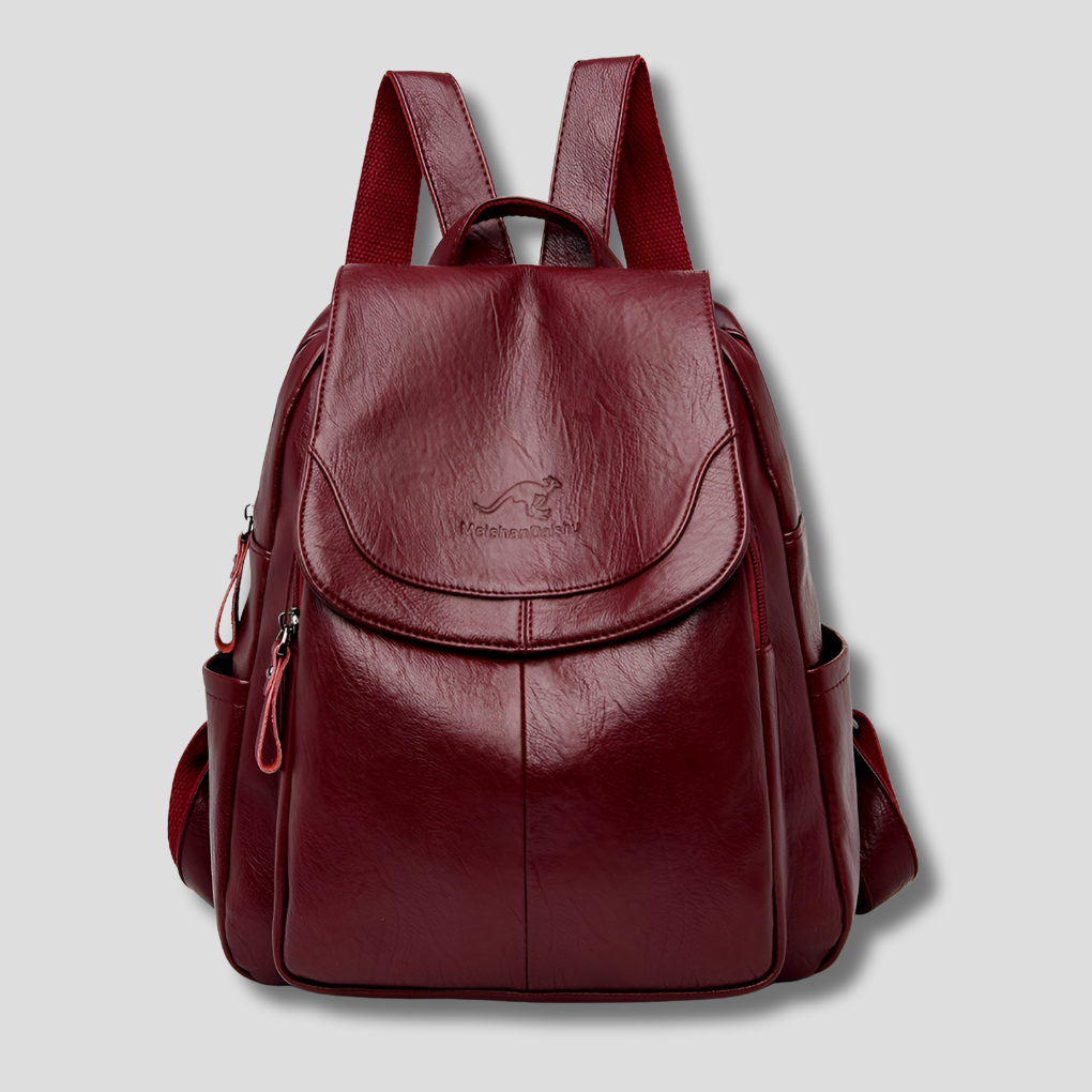 Women's Bag with Embossed Logo and Side Zipper Pockets