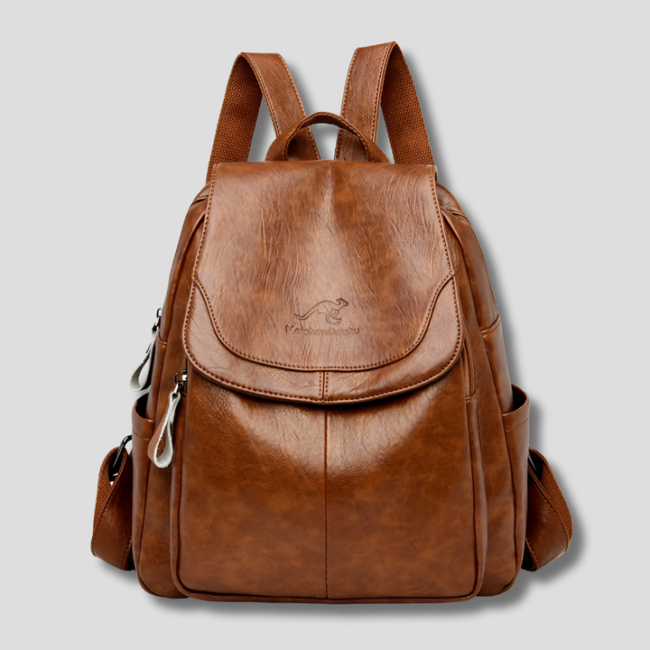 Women's Bag with Embossed Logo and Side Zipper Pockets