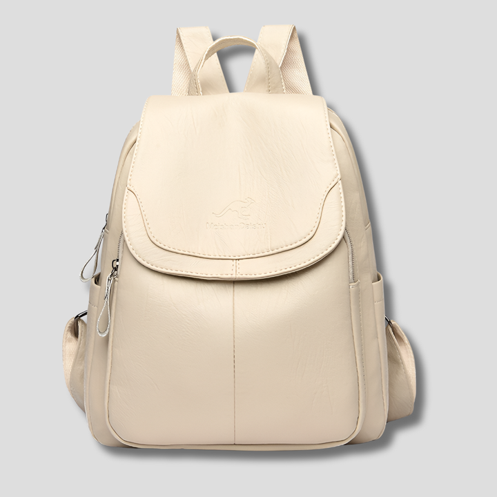 Women's Bag with Embossed Logo and Side Zipper Pockets