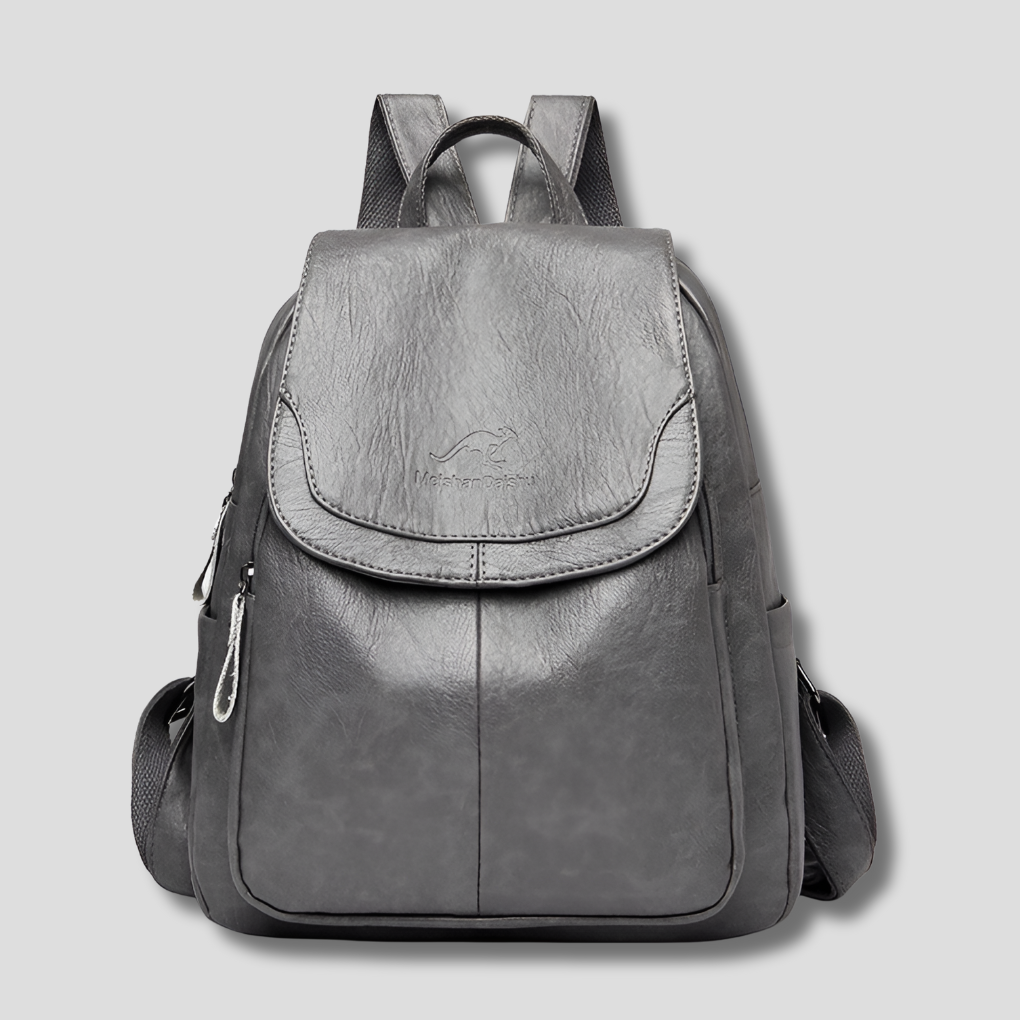 Women's Bag with Embossed Logo and Side Zipper Pockets