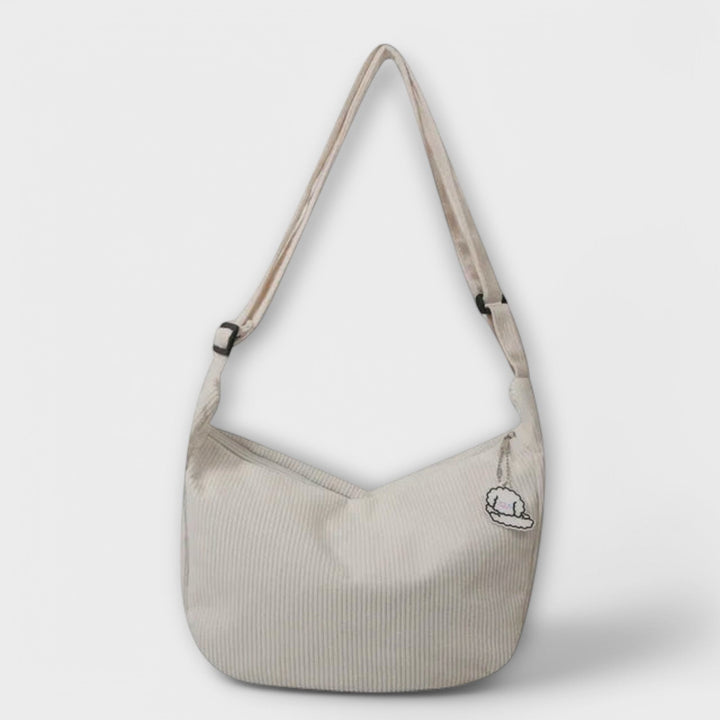 Women’s Bag with Ribbed Pattern and Adjustable Strap