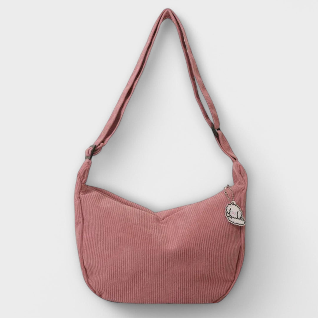 Women’s Bag with Ribbed Pattern and Adjustable Strap