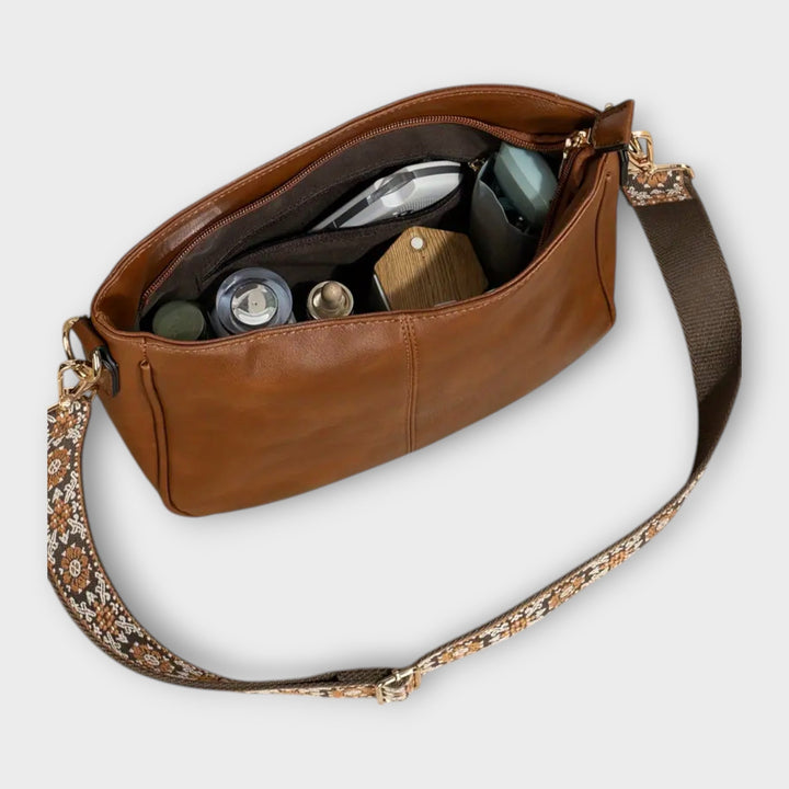Women’s Crossbody Bag with Rectangular Shape and Adjustable Patterned Strap