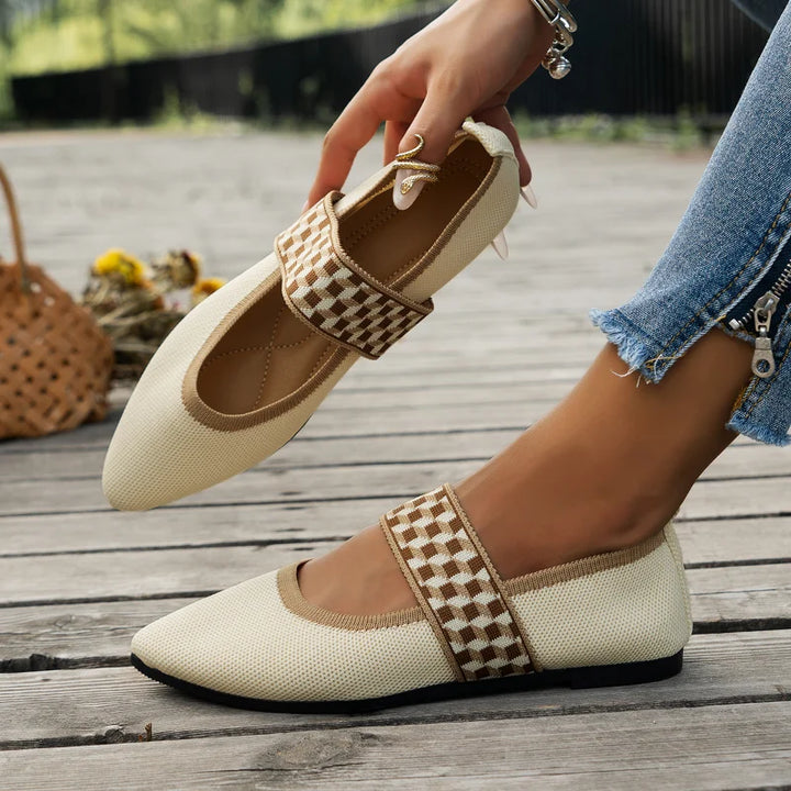 Women's Flat Mule Shoes with Pointed Toe and Wide Straps