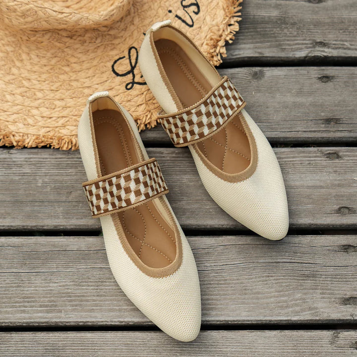 Women's Flat Mule Shoes with Pointed Toe and Wide Straps