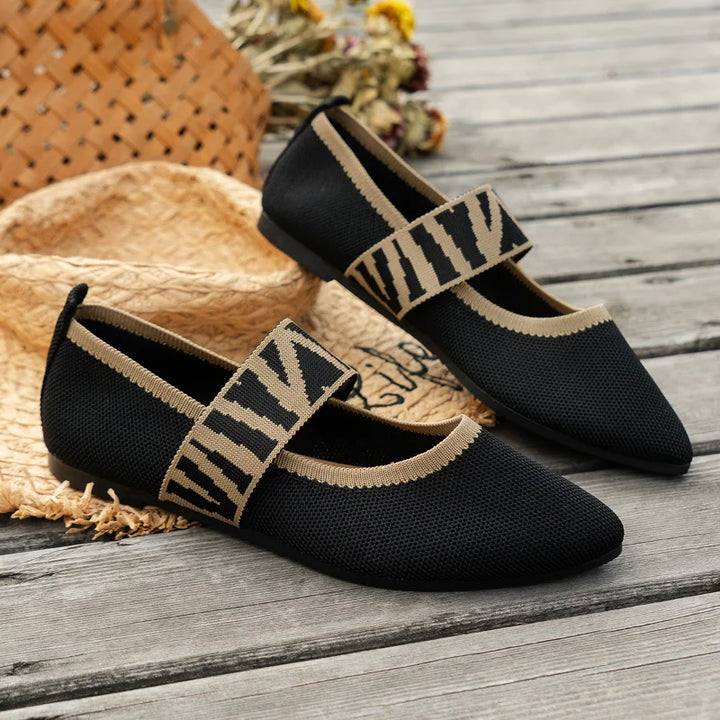 Women's Flat Mule Shoes with Pointed Toe and Wide Straps