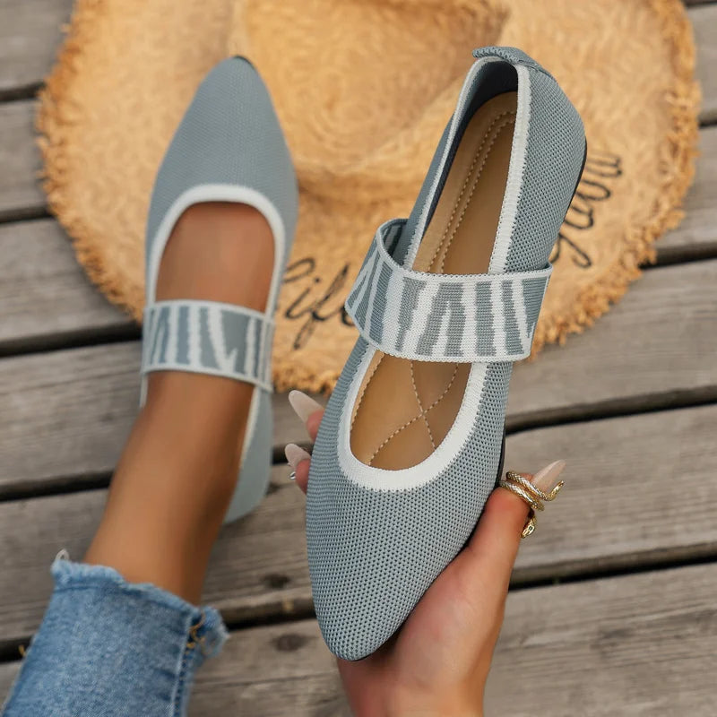 Women's Flat Mule Shoes with Pointed Toe and Wide Straps