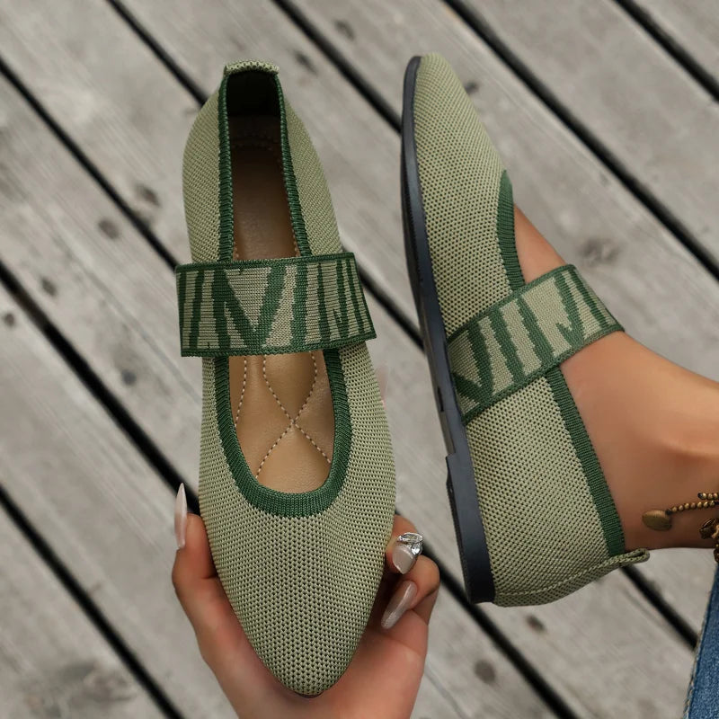 Women's Flat Mule Shoes with Pointed Toe and Wide Straps