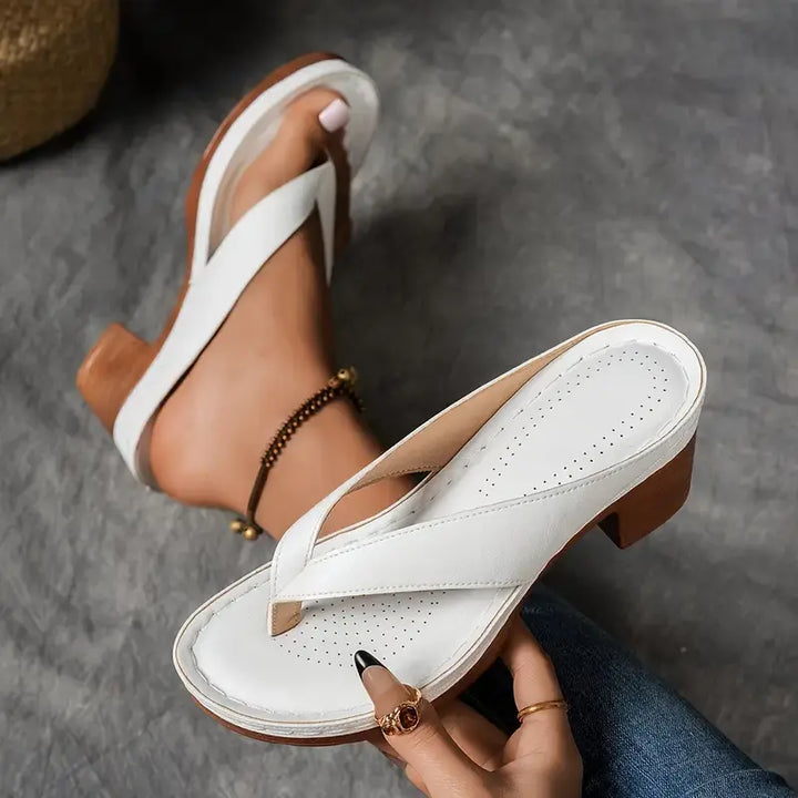 Women's Heels with Thong Strap and Cushioned Insole