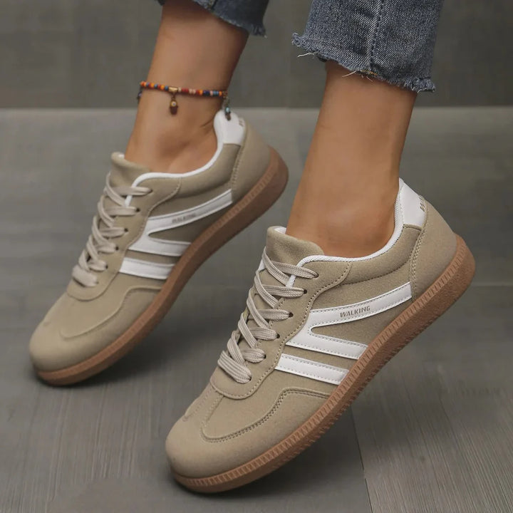 Women’s Lace-Up Shoes with Rounded Toe and Heel Detail