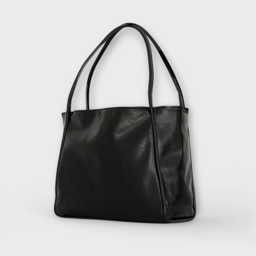 Women’s Large Shoulder Bag with Double Handle and Glossy Finish