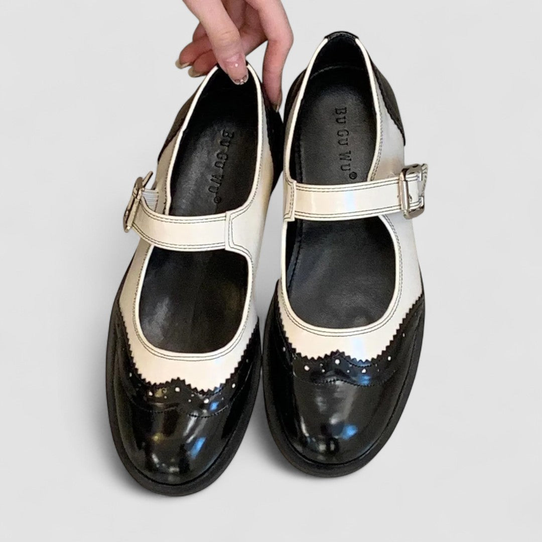 Women’s Mary Jane Shoes with Closed Toe and Adjustable Buckle Strap