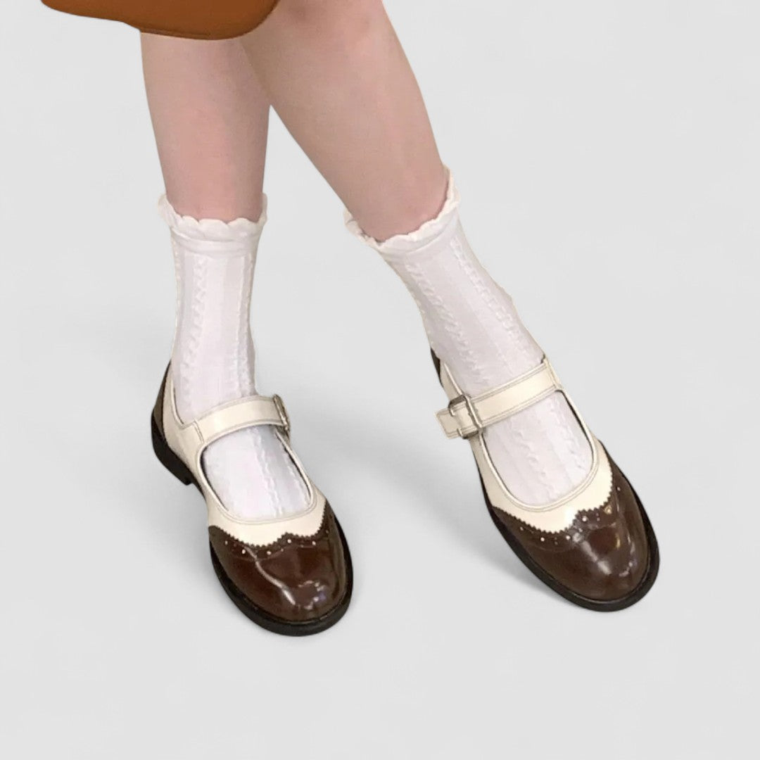 Women’s Mary Jane Shoes with Closed Toe and Adjustable Buckle Strap