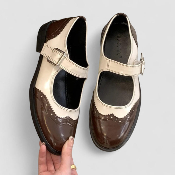 Women’s Mary Jane Shoes with Closed Toe and Adjustable Buckle Strap