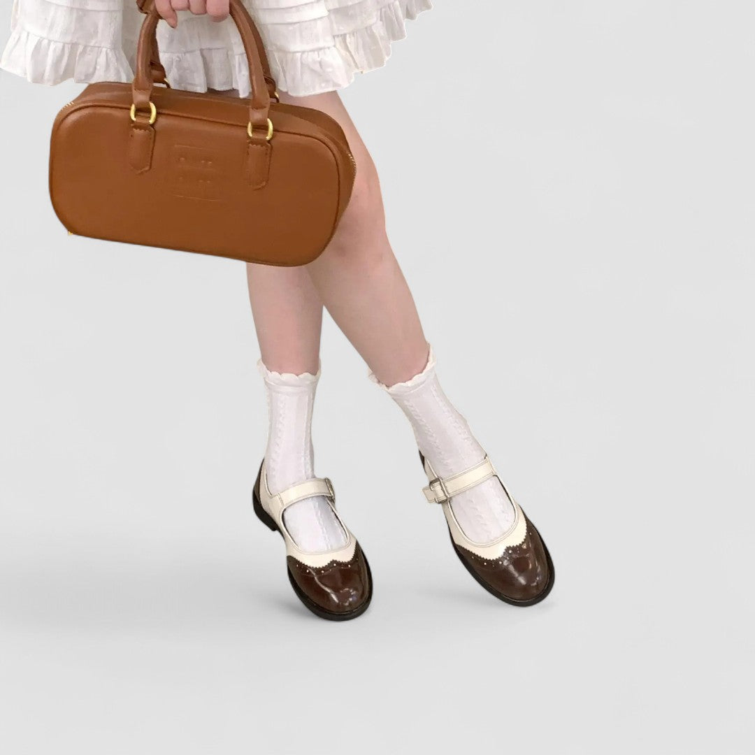 Women’s Mary Jane Shoes with Closed Toe and Adjustable Buckle Strap