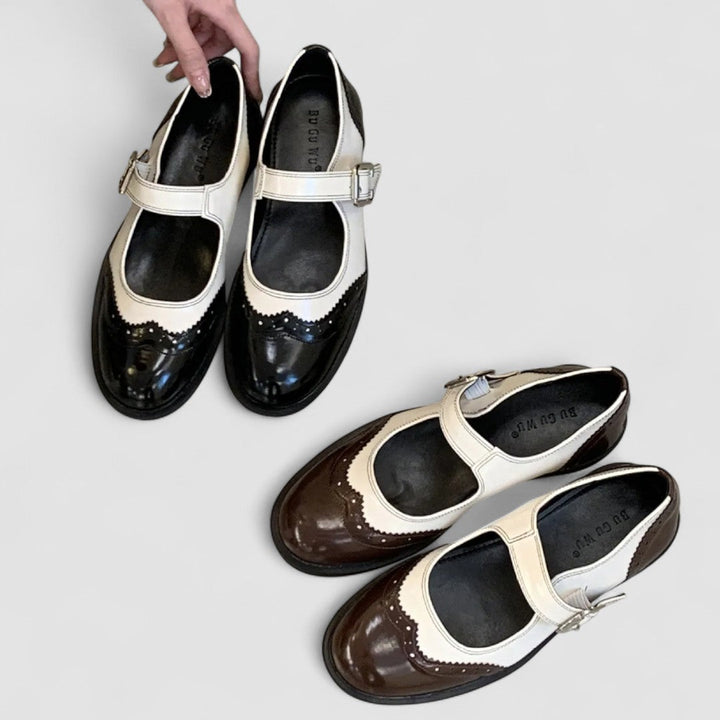 Women’s Mary Jane Shoes with Closed Toe and Adjustable Buckle Strap
