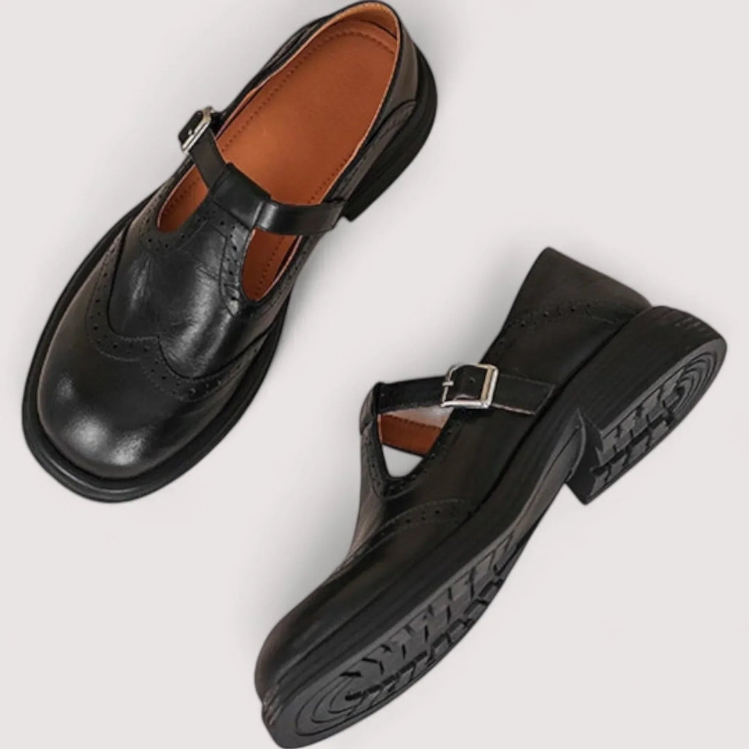 Women’s Mary Jane Shoes with T-Strap and Buckle Closure