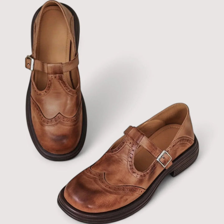 Women’s Mary Jane Shoes with T-Strap and Buckle Closure