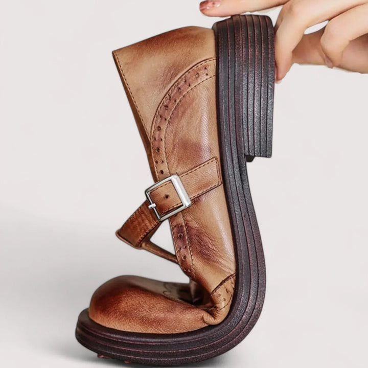 Women’s Mary Jane Shoes with T-Strap and Buckle Closure