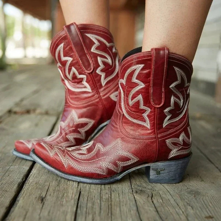 Women's Mid Calf Boots with Short Shaft and Pointed Toe