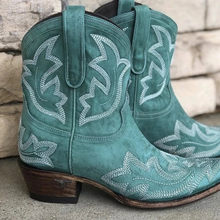 Women's Mid Calf Boots with Short Shaft and Pointed Toe