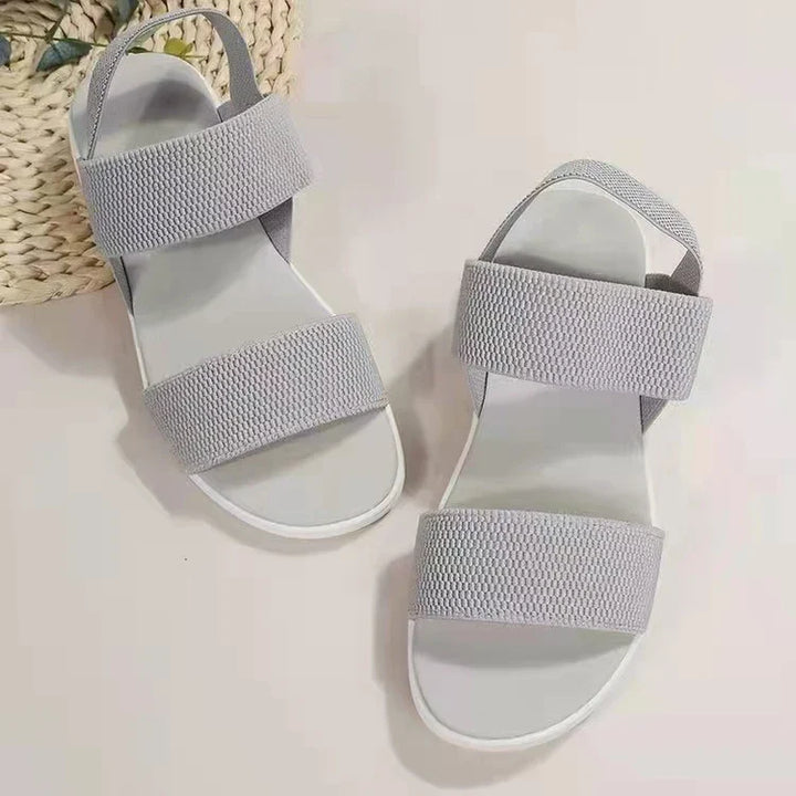 Women’s Open Toe Sandals with Wide Straps and Textured Platform Soles