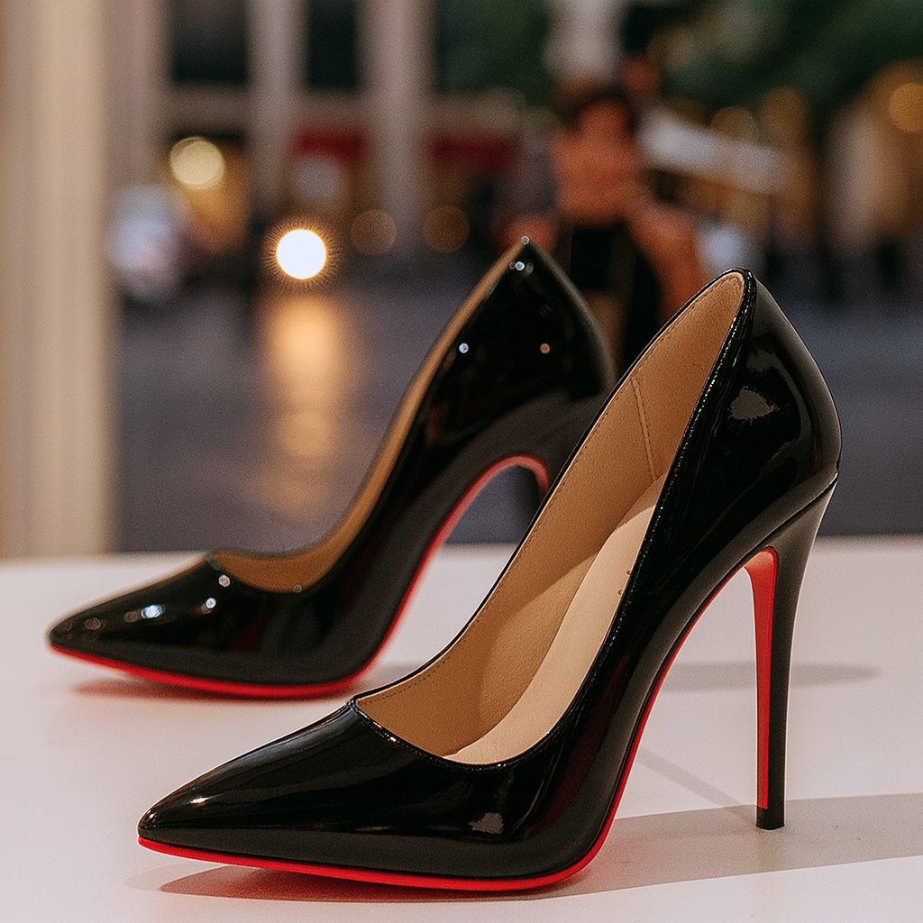 Women’s Pointed-Toe Heels with Tapered Front and Contrast Outsole